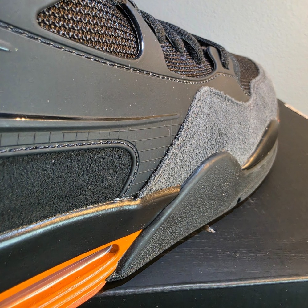 New Air Jordan 4 RM Black Starfish Mens 11 HF8126-001 Anthracite Orange Laces - Picture 6 of 12